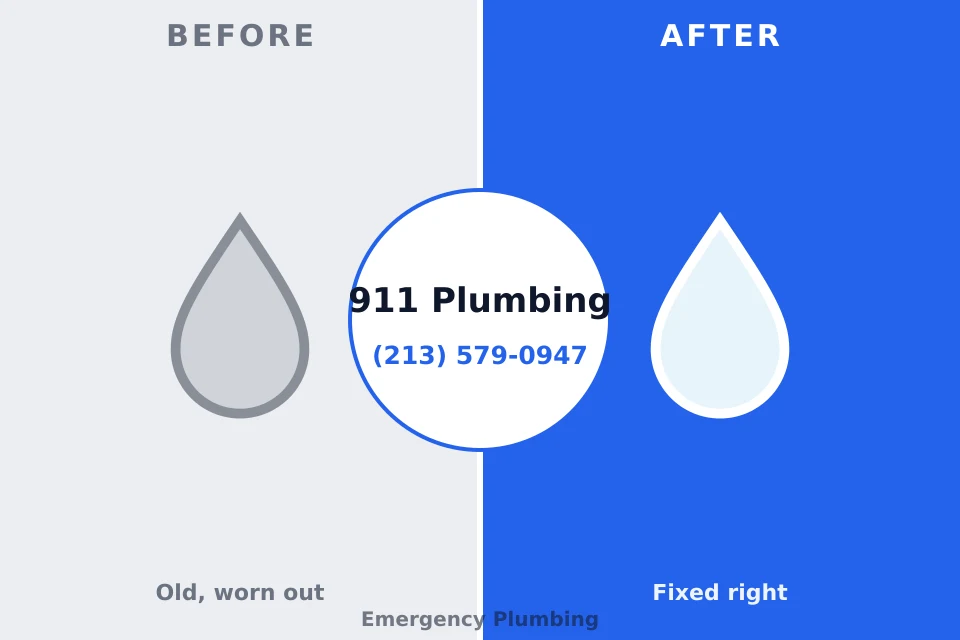 Before and after: plumbing repair Yorkville, WI